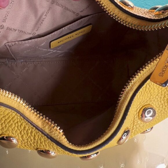 Michael Kors Ember Embellished Pebbled Leather Messenger Crossbody - Picture 5 of 6